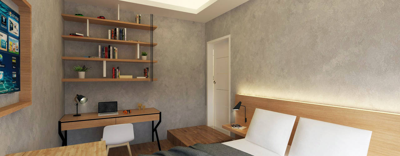 Edison House, Mendekor Mendekor Modern style bedroom Plywood