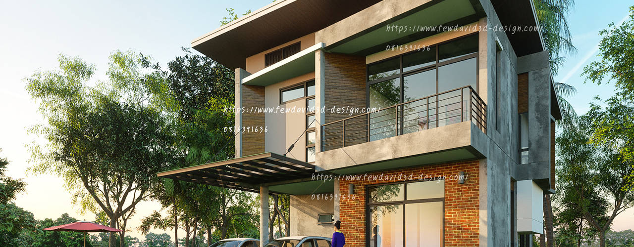 บ้านโมเดิร์นลอฟต์ 4ห้องนอน3ห้องน้ำ, fewdavid3d-design fewdavid3d-design Casas estilo moderno: ideas, arquitectura e imágenes