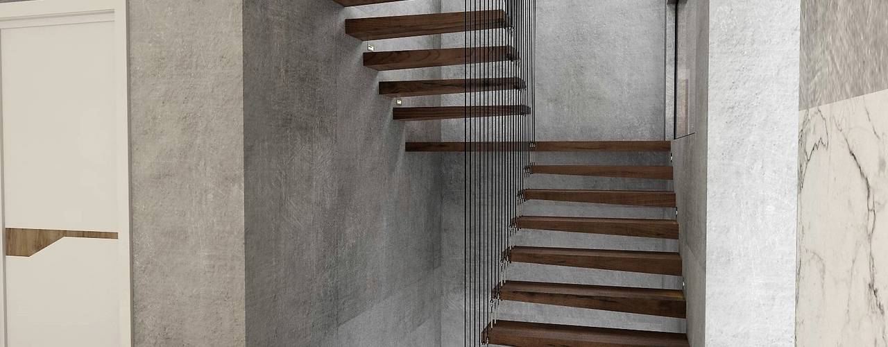 Modern Villa, Murat Aksel Architecture Murat Aksel Architecture Stairs Wood Wood effect