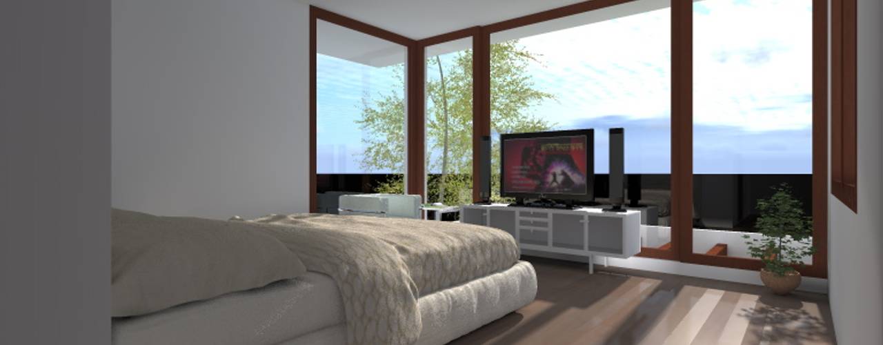 homify Modern style bedroom Wood Wood effect