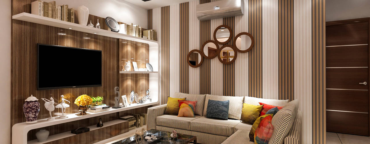 DDA flat at Vasant Kunj, Design Essentials Design Essentials Salones de estilo minimalista