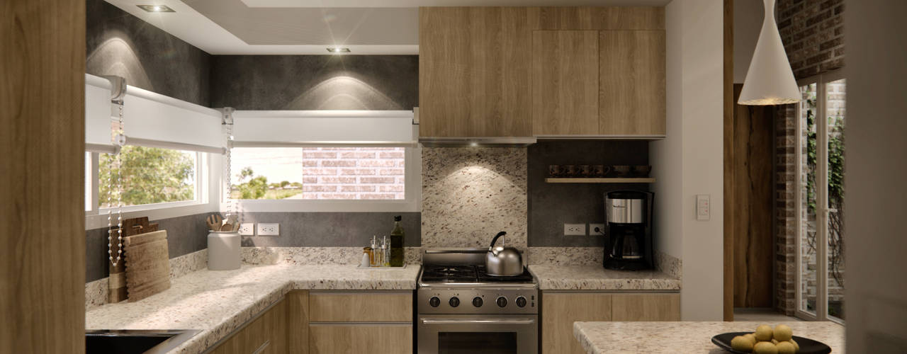 CASA BC - Vivienda Unifamiliar - Cipolletti, WE ARQUITECTURA WE ARQUITECTURA Built-in kitchens Granite