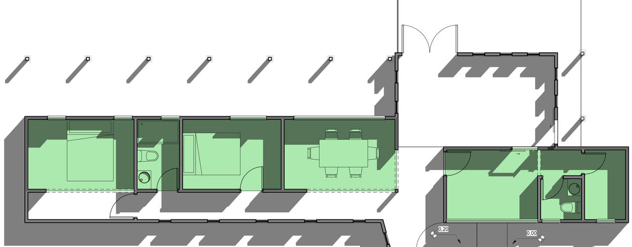 CASA 2 CONTENEDORES (no prefabricado), BIM Urbano BIM Urbano Single family home Iron/Steel