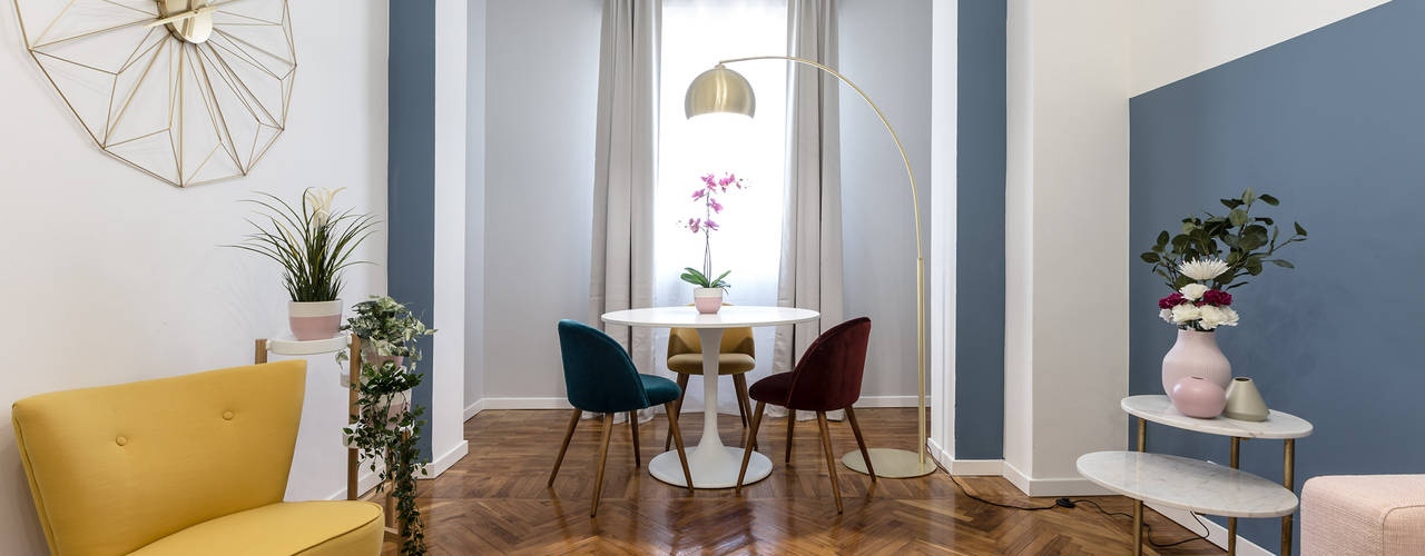 Casa MS.2: Intervento di Relooking in un appartamento a Milano, Architrek Architrek モダンデザインの リビング