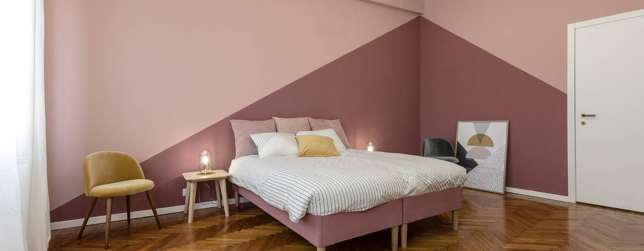 Casa MS.2: Intervento di Relooking in un appartamento a Milano, Architrek Architrek Camera da letto moderna