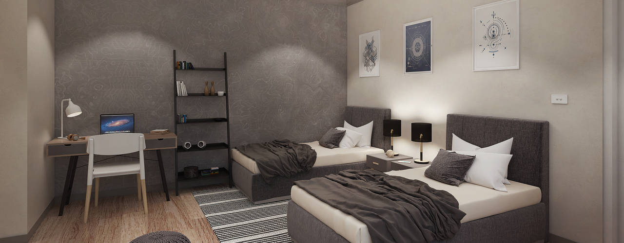 A Modern Contemporary Home in Pretoria , Dessiner Interior Architectural Dessiner Interior Architectural Modern style bedroom
