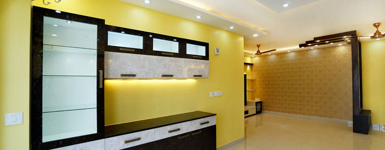 Parul & Gourav's apartment in Sumadhura Shikharam,Whitefield,Bangalore, Asense Asense غرفة المعيشة
