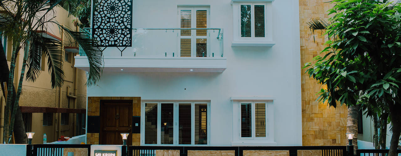 Anand Krishna Residence, Geometrixs Architects & Engineers Geometrixs Architects & Engineers 現代房屋設計點子、靈感 & 圖片