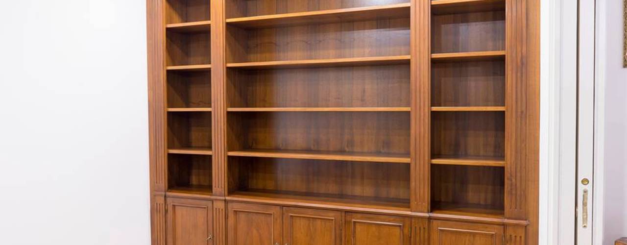 Librerie su Misura in Legno, Falegnameria Grelli Falegnameria Grelli Klasyczne domowe biuro i gabinet Drewno O efekcie drewna