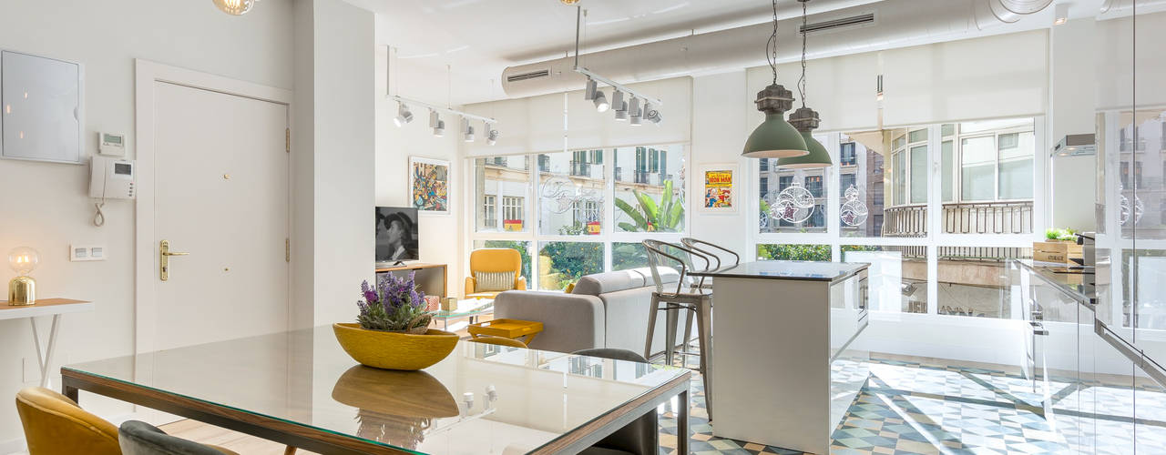 Loft en Málaga Centro Histórico , Per Hansen Per Hansen Sala da pranzo in stile industriale