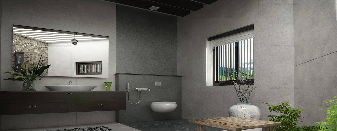 Flooring Tile Trends for 2018, Monnaie Interiors Pvt Ltd Monnaie Interiors Pvt Ltd Asian style bathroom
