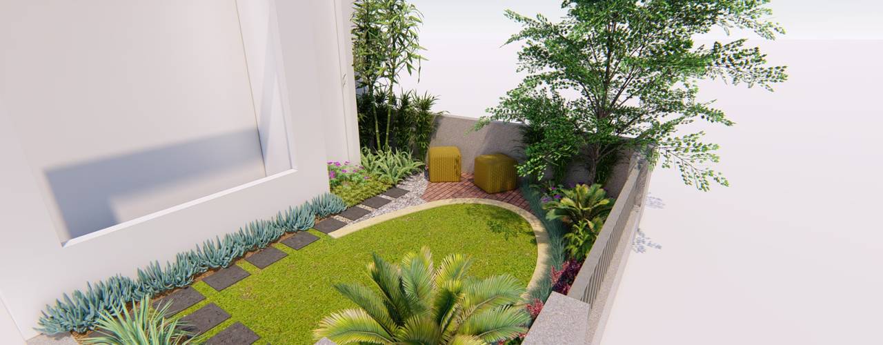 Design Recommendation / Alternative 1 for Bp. Andi in Cendana Residence, Tangerang Selatan, 1mm studio | Landscape Design 1mm studio | Landscape Design Vorgarten