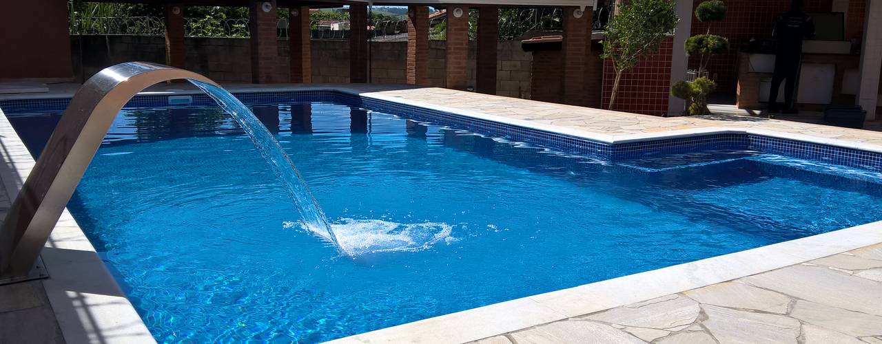 Piscina em linhas retas, Vila Nova Piscinas Vila Nova Piscinas Garden Pool کنکریٹ