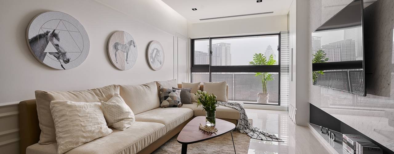 純淨質感宅, 層層室內裝修設計有限公司 層層室內裝修設計有限公司 Salas de estilo moderno