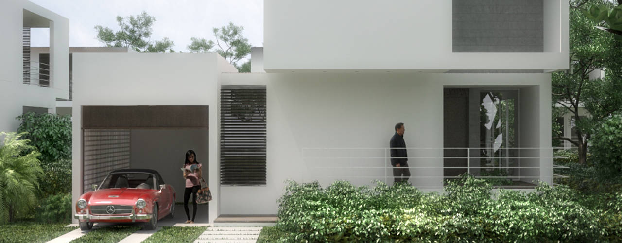 5 Casas en Miami, RRA Arquitectura RRA Arquitectura Front yard Stone White