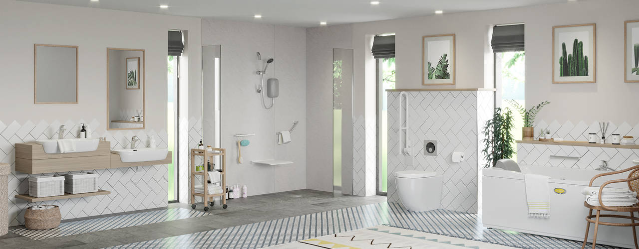 Independent Living - Bathroom ideas, Victoria Plum Victoria Plum モダンスタイルの お風呂