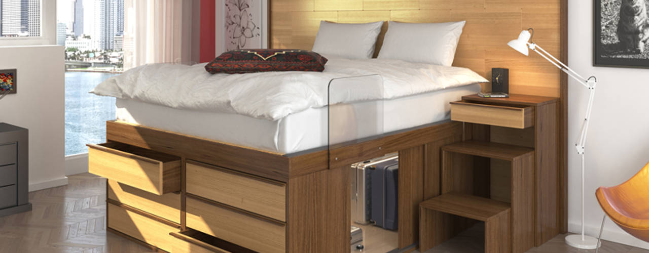 SpazioBed , cinius s.r.l. cinius s.r.l. Bedroom Solid Wood Multicolored