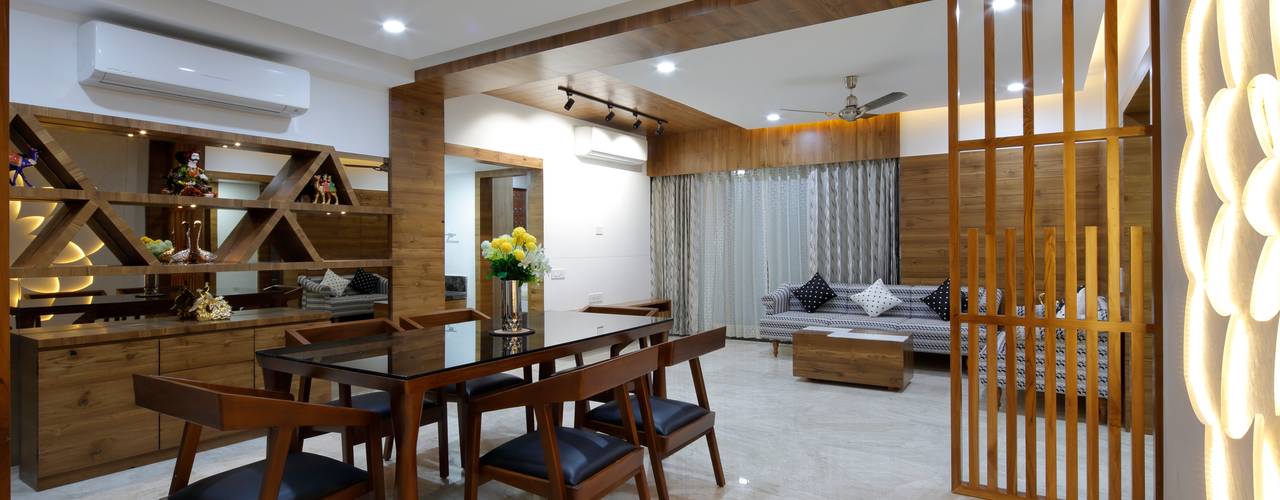 Private Residence, malvigajjar malvigajjar Dining room لکڑی Wood effect