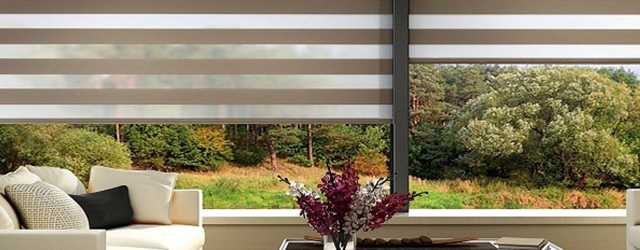 Perde Modasında Zebra Perdelerin Yeri, Armoni Perde Tasarım Armoni Perde Tasarım Modern windows & doors Flax/Linen Pink