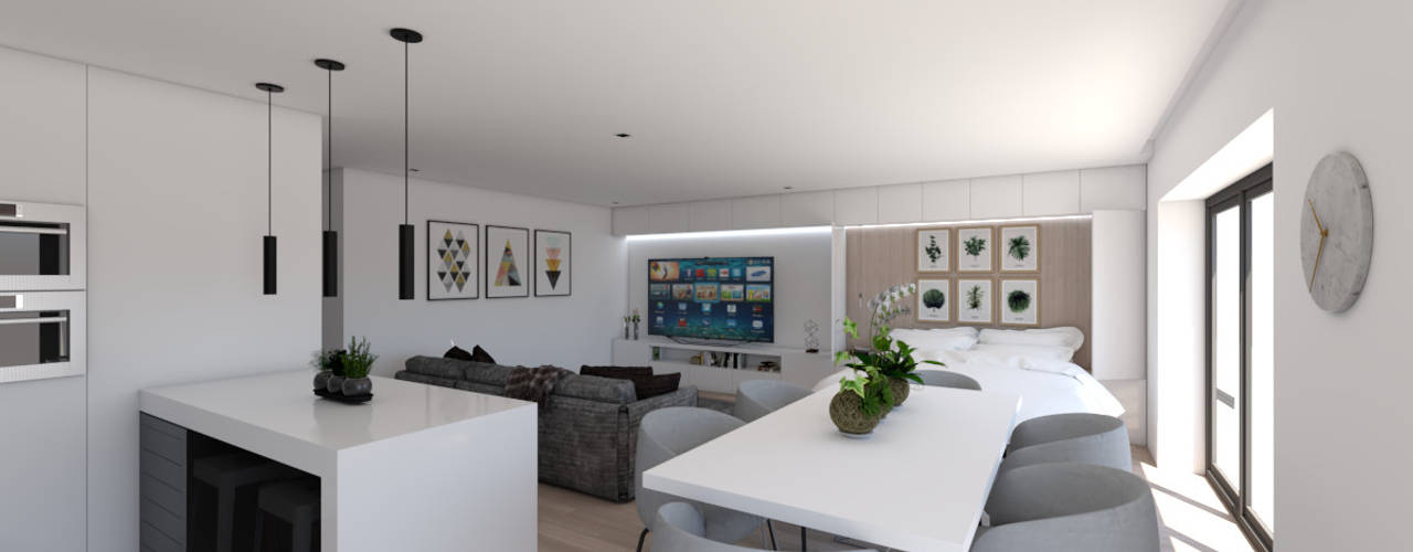 Apartamento na Ericeira Type01, DR Arquitectos DR Arquitectos Modern living room