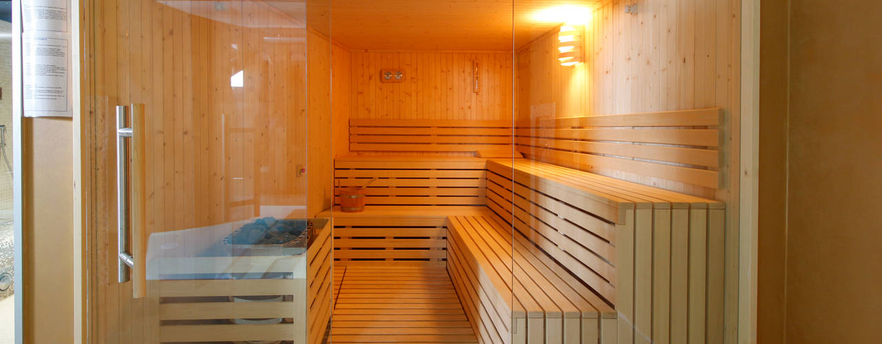 Centro Benessere completo di bagno turco , sauna , piscina riscaldata , percorso kneipp , docce o percorso emozionale., Aquazzura Piscine Aquazzura Piscine Spazi commerciali