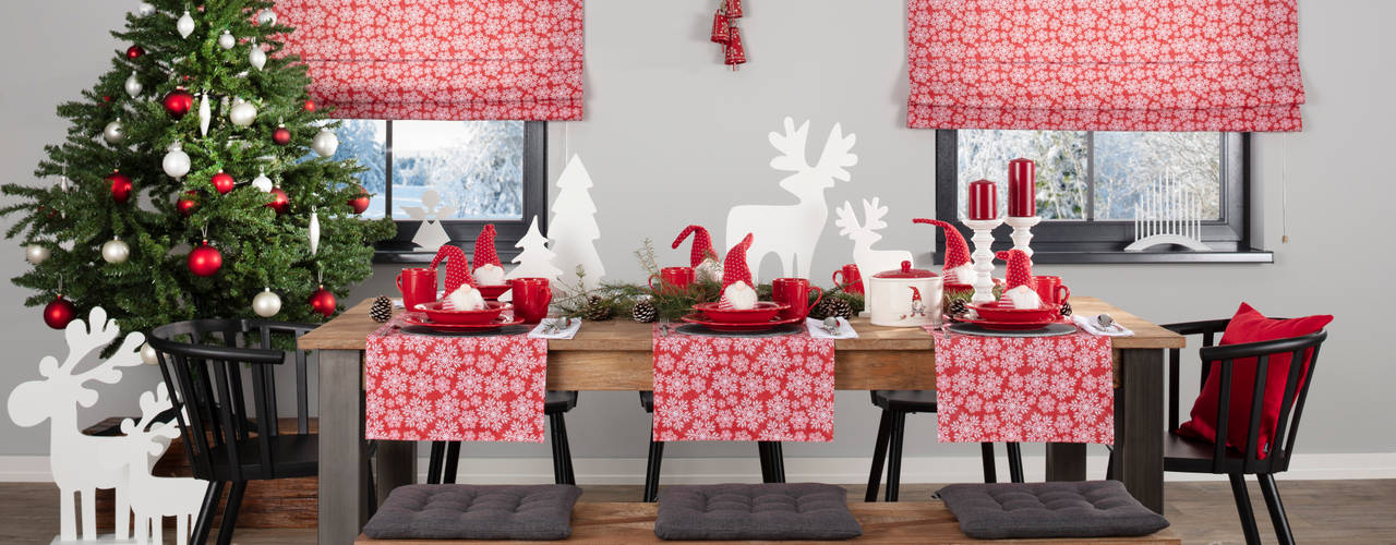 homify Country style dining room Cotton Red