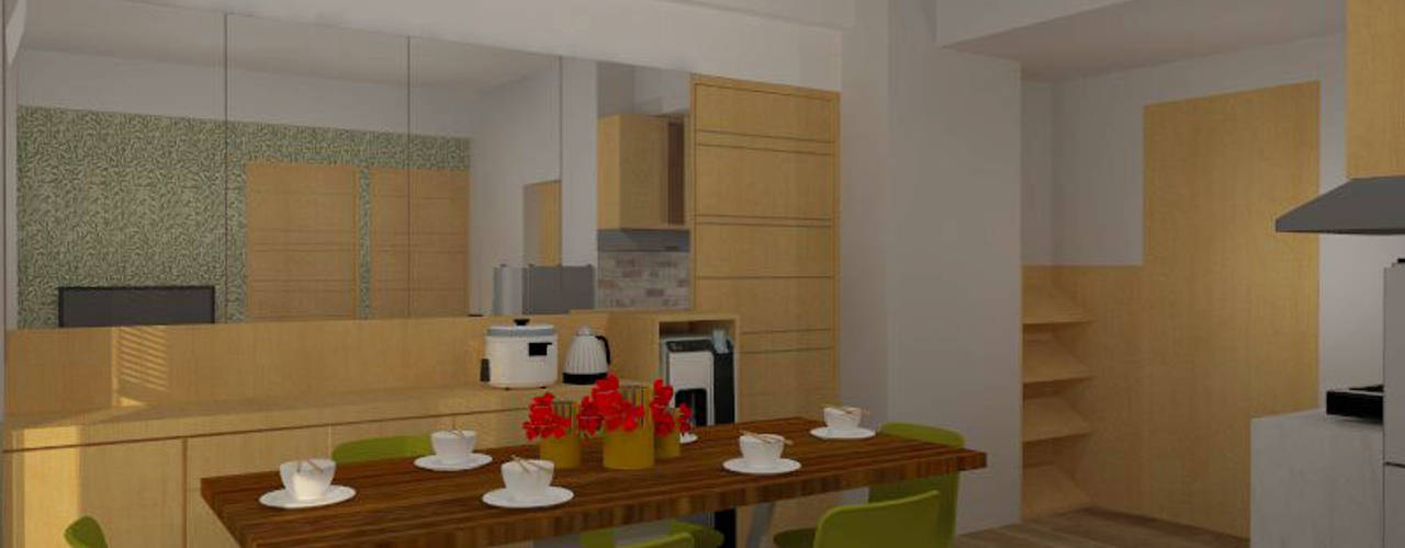 Minimalis Apartment Mrs. LK , Internodec Internodec ห้องทานข้าว