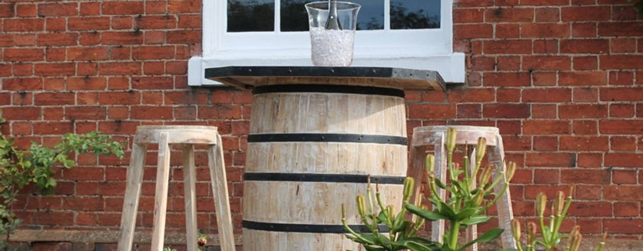 Up-cycled Barrel Bars, Garden Furniture Centre Garden Furniture Centre حديقة