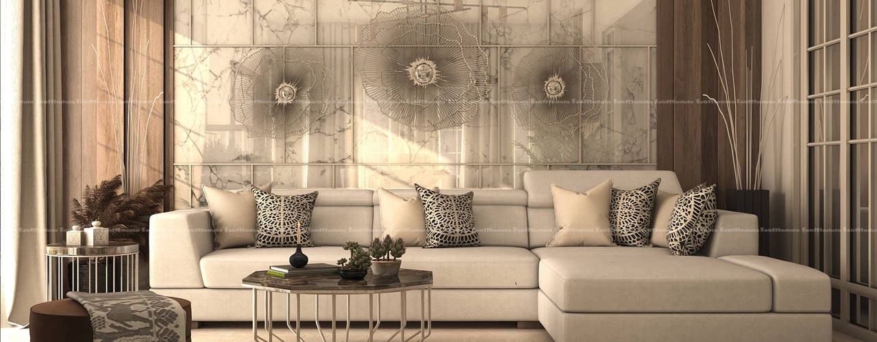 3BHK Interiors , Fabmodula Fabmodula 现代客厅設計點子、靈感 & 圖片 Metallic/Silver