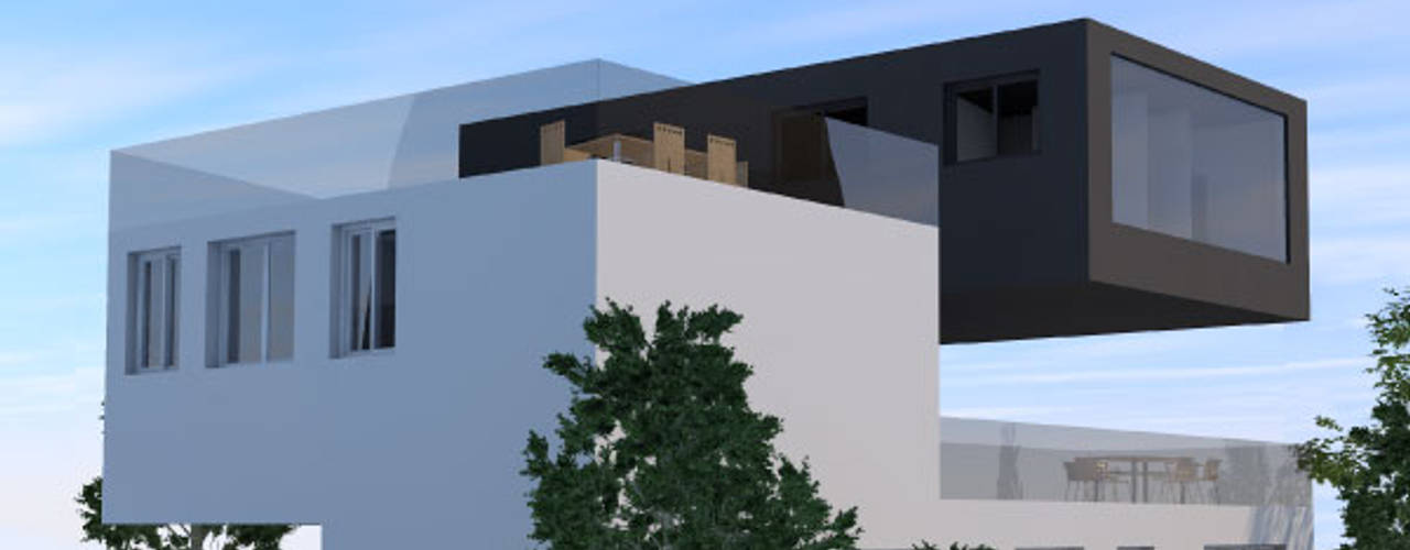 Diseño de una villa en Torrevieja por Pacheco&Asociados, Pacheco & Asociados Pacheco & Asociados منزل عائلي صغير أسمنت