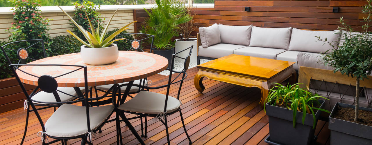 Proyecto de reforma de terraza en Madrid, La Patioteca La Patioteca بلكونة أو شرفة خشب Wood effect