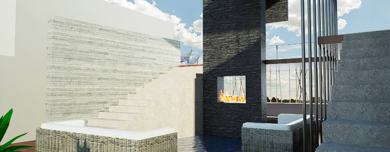 DISEÑO DE INTERIORES - ROOF GARDEN -, Prototype studio Prototype studio Modern Balkon, Veranda & Teras