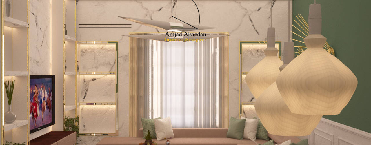 Private apartment , Amjad Alseaidan Amjad Alseaidan Classic style living room Marble