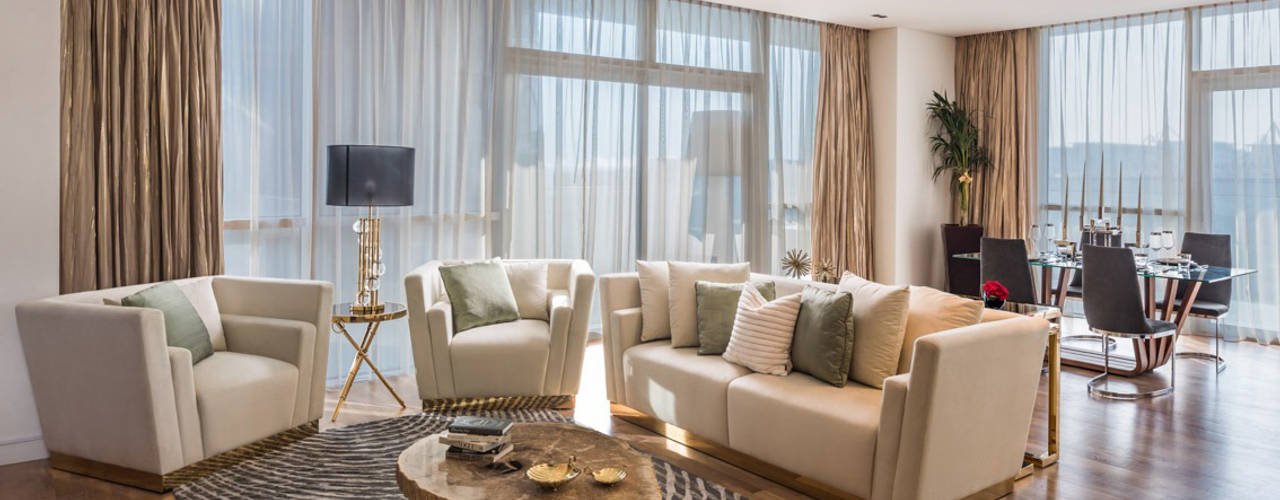 Residencial Quartz, un proyecto AC en Dubai, ANGEL CERDA ANGEL CERDA Salas de estilo moderno