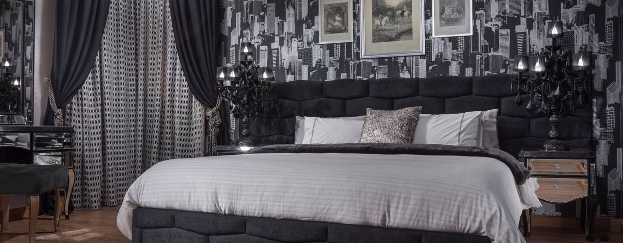 Ultra modern luxury bedroom Never be scared of black, NADIA .Gallery NADIA .Gallery Camera da letto in stile asiatico Legno Effetto legno