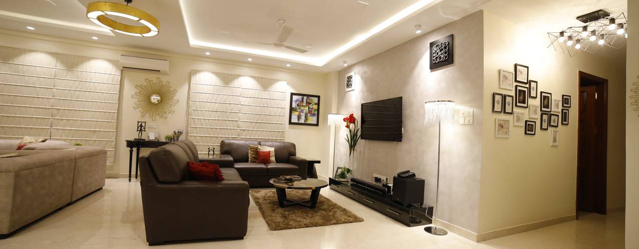 RESIDENCE PROJECT , Rashi Agarwal Designs Rashi Agarwal Designs Asian style living room Marble