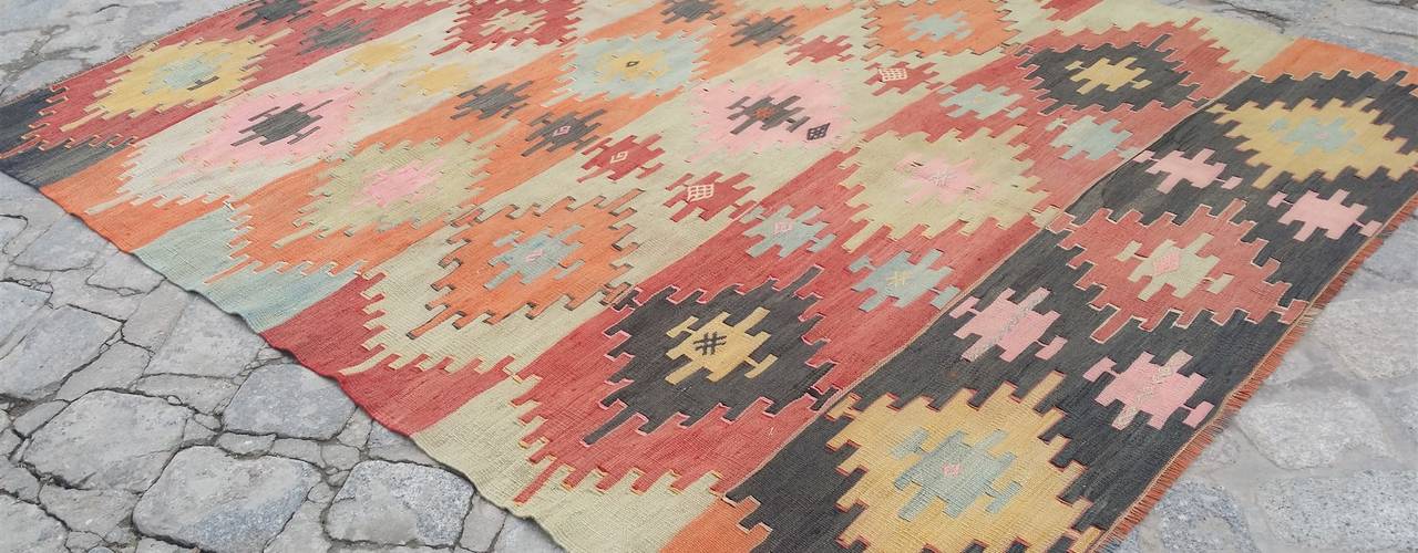 Turkish Kilim Rugs , Heritage Nomadic Art Gallery Heritage Nomadic Art Gallery Interior garden صوف Orange