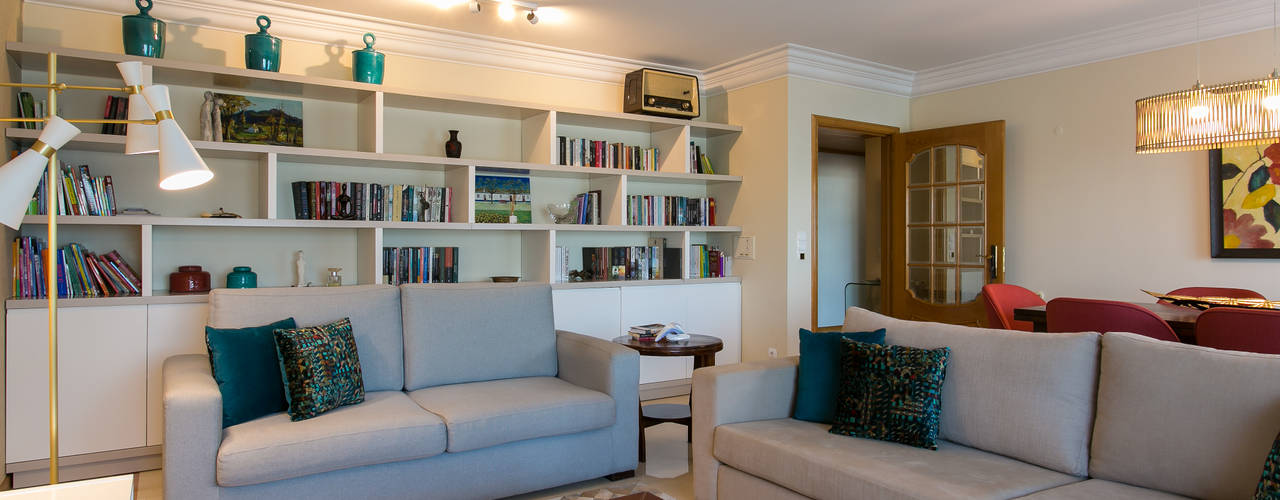 Apartamento c/ 1 quarto - Lisboa, Traço Magenta - Design de Interiores Traço Magenta - Design de Interiores Salas de estar modernas