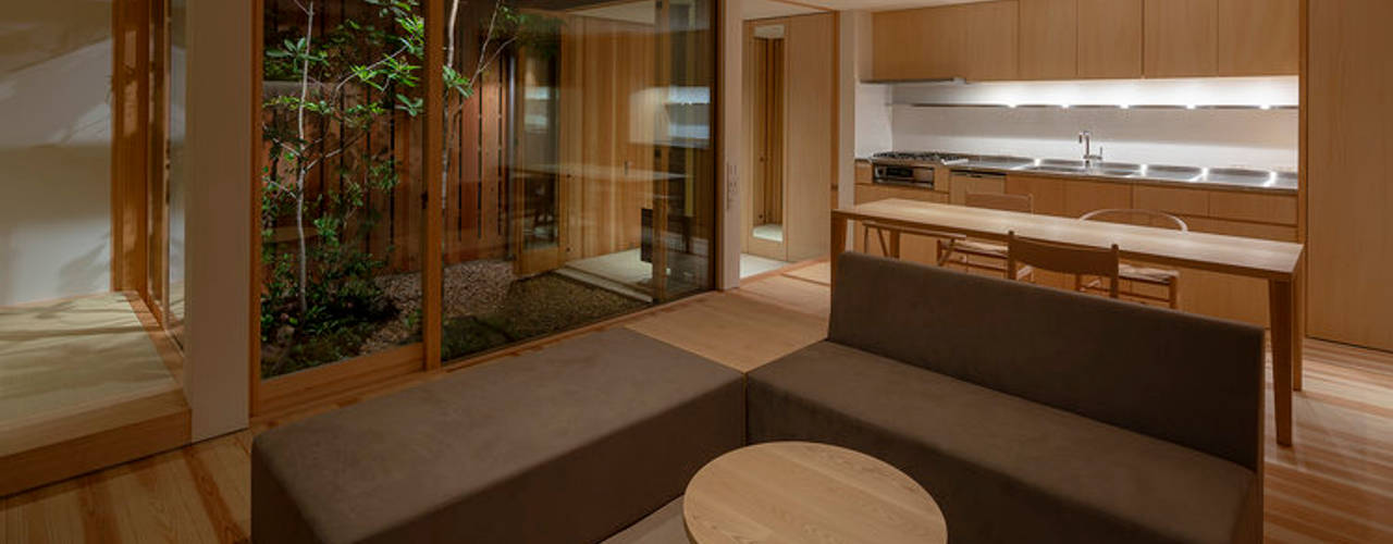 明石の家 house in akashi, arbol arbol Livings de estilo minimalista