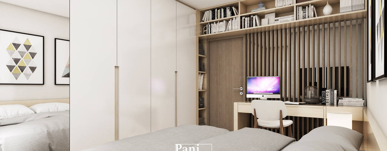 Grand Park View Condo อโศก, PANI CREAT STUDIO CO., LTD. PANI CREAT STUDIO CO., LTD. ห้องนอนขนาดเล็ก