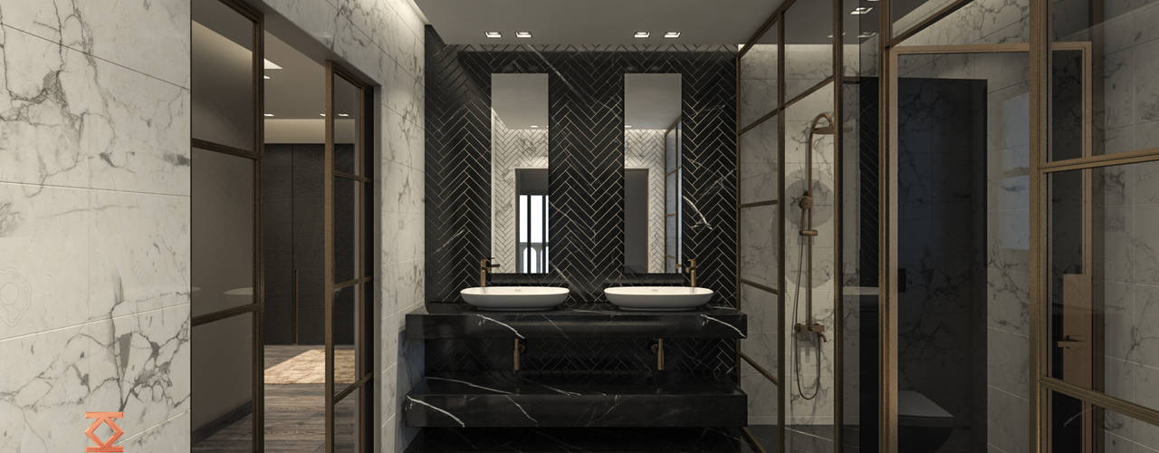 Mostafa Korany's Apartment , ICONIC DESIGN STUDIO ICONIC DESIGN STUDIO Modern style bathrooms