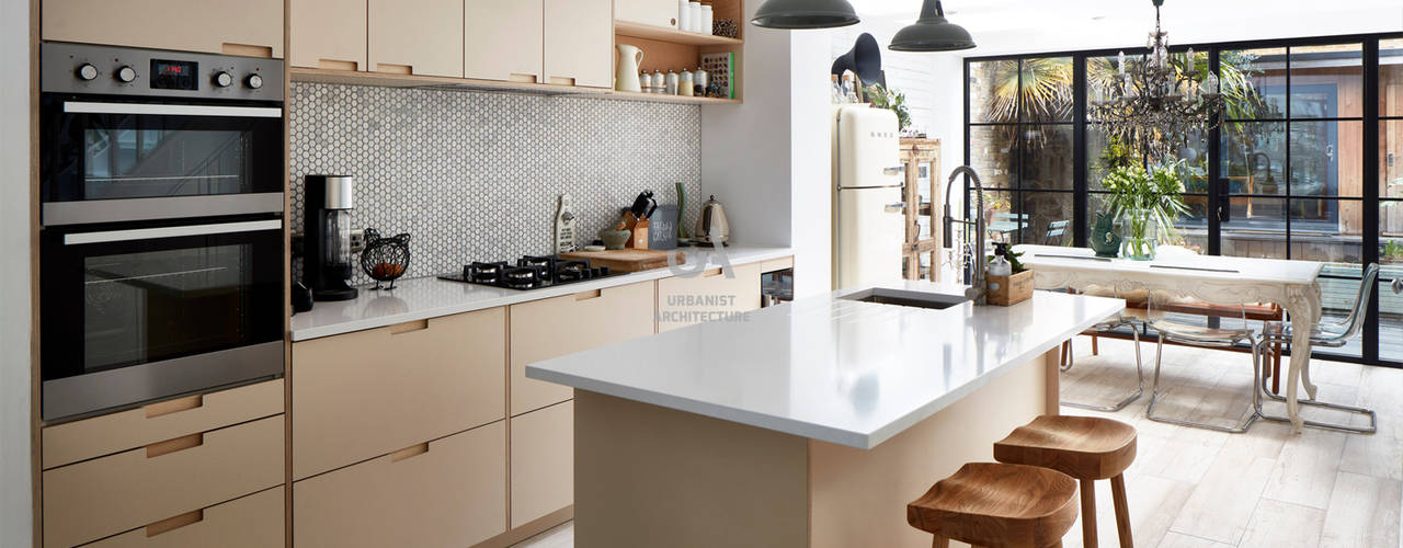 Greenwich Design and Extension, Urbanist Architecture Urbanist Architecture Built-in kitchens ٹائلیں