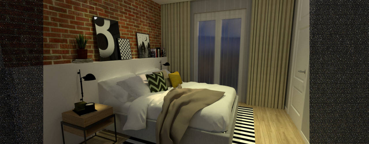 Proyecto de reforma vivienda Roger de Flor , Zenit Estudio Zenit Estudio Dormitorios de estilo industrial Ladrillos