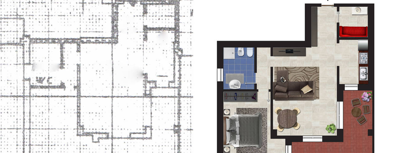 Planimetria Realistica di un Appartamento in Vendita, Planimetrie Realistiche Planimetrie Realistiche Case moderne