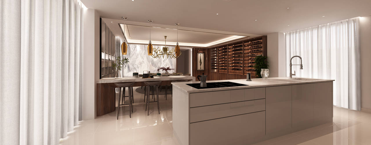 Projecto 3D -Cozinha e Sala de Jantar - Braga, Alpha Details Alpha Details Cozinhas modernas