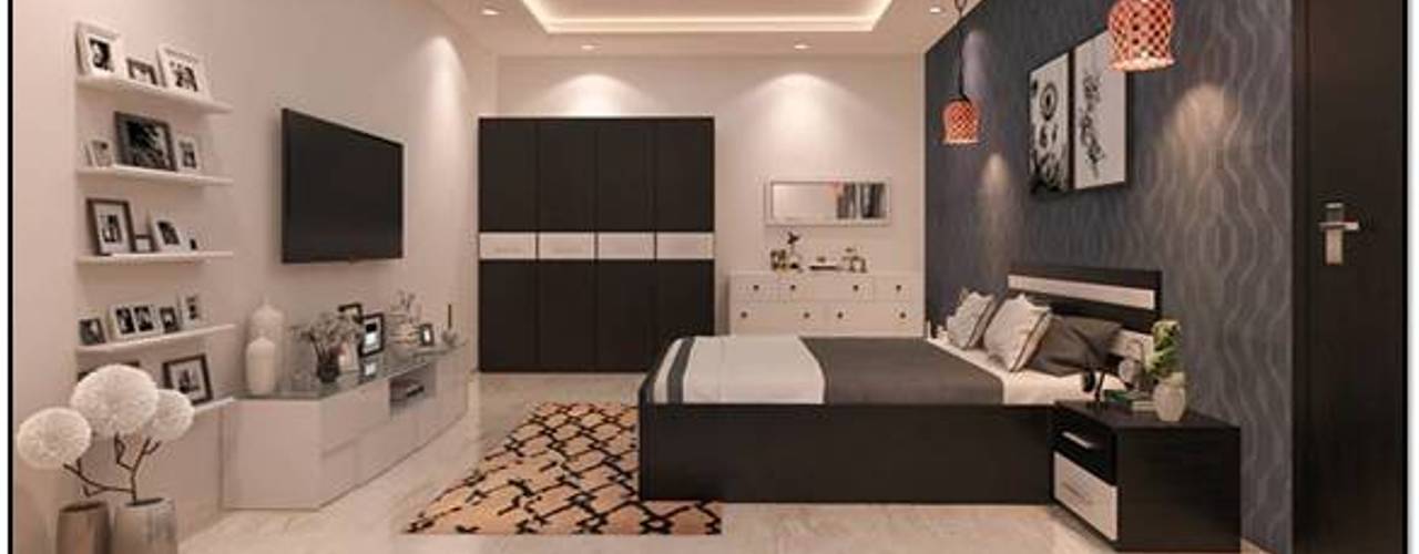 Modern Renovation of a 3BHK Residence - Ghaziabad, Ecoinch Services Private Limited Ecoinch Services Private Limited Chambre moderne