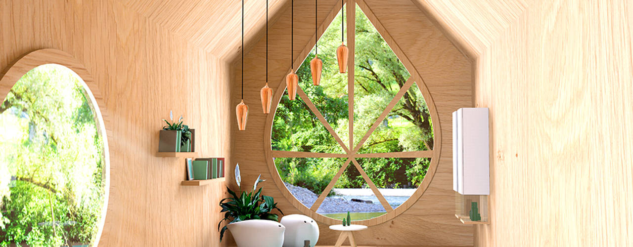 Gemütliches minimalistisches und modernes Holzhaus, Nora Werner Design Nora Werner Design Sala da pranzo minimalista Legno Effetto legno