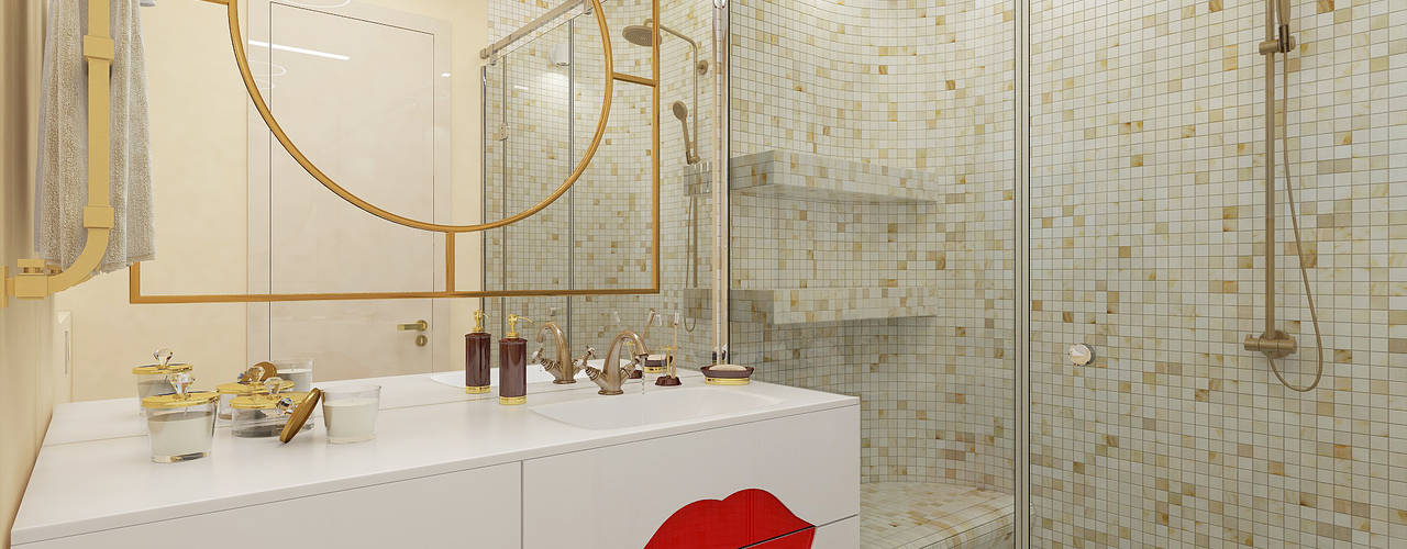 Душевая комната для гостевой квартиры, Дом Мечты Дом Мечты Minimalist style bathroom Copper/Bronze/Brass