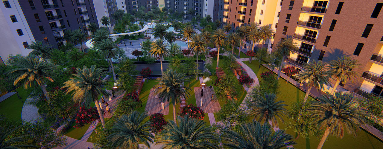 Sharjah Residential Project, Orientalis Orientalis Jardins de fachada