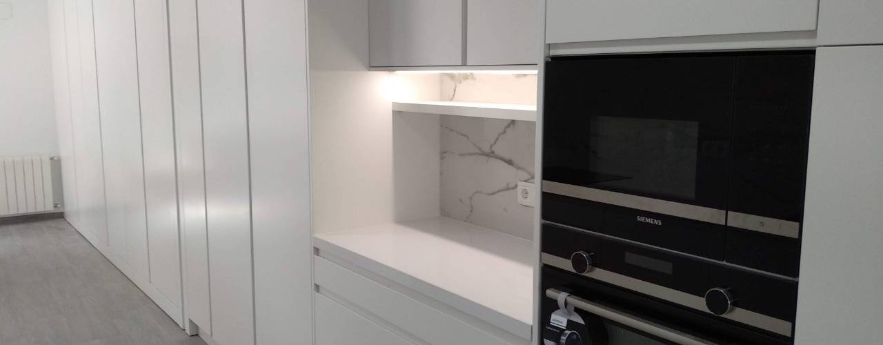 Proyecto de Reforma de Piso en Valencia, Gestionarq, arquitectos en Xàtiva Gestionarq, arquitectos en Xàtiva Built-in kitchens